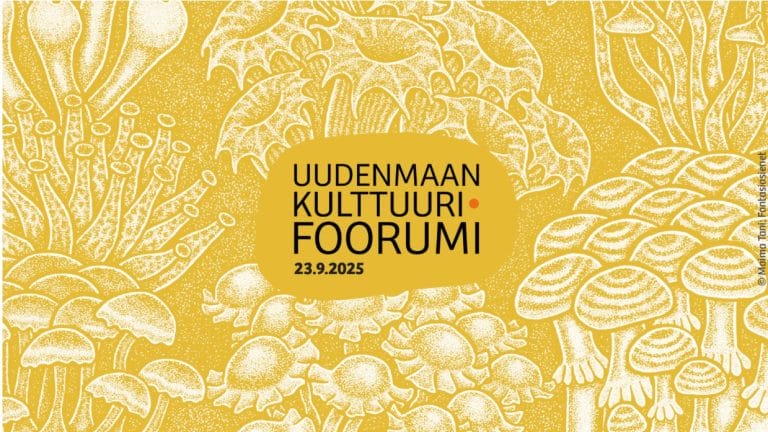 Kuvituskuva vuoden 2025 tapahtumaan. Keltainen pohja, kasveja.